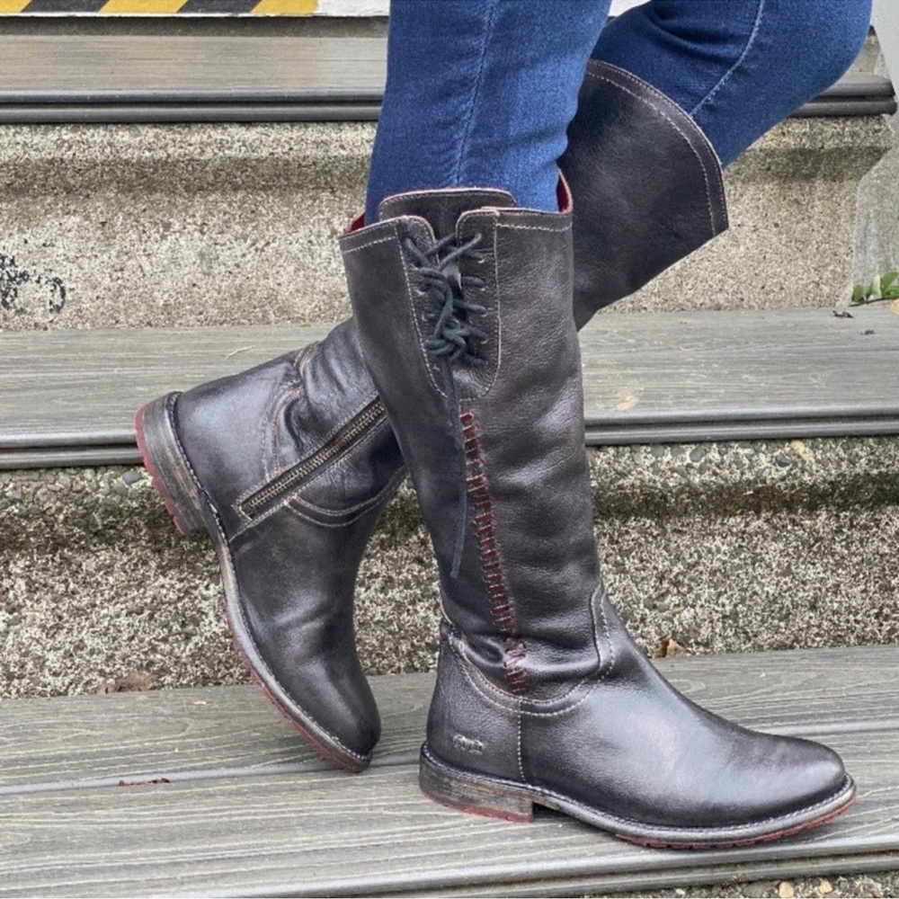 New Janina Black Merlot Rustic Bed Stu Boots